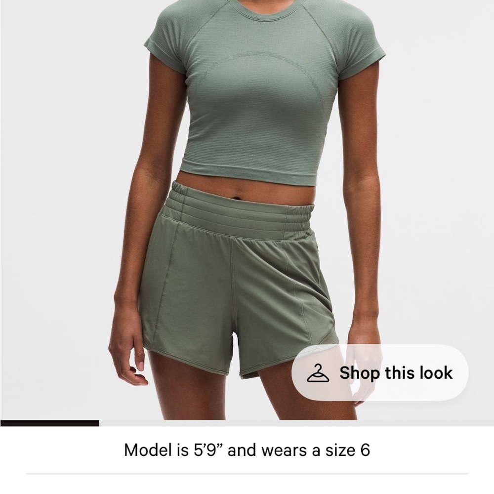 NWOT Lululemon Swiftly Tech Cropped Shirt and Align 28” leggings green - Picture 8 of 8